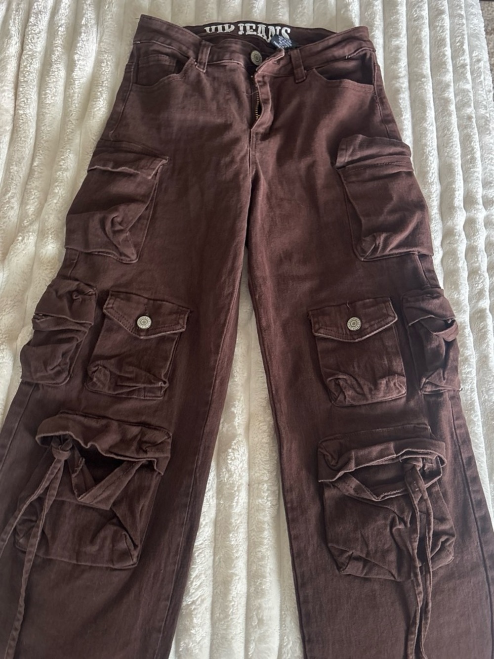 VIP Chocolate Brown Multi-Pocket Cargo Pants